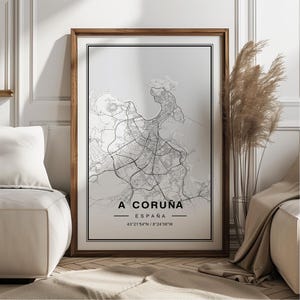 a picture frame with a map of a city