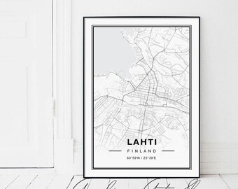 Lahti Finland Map Print