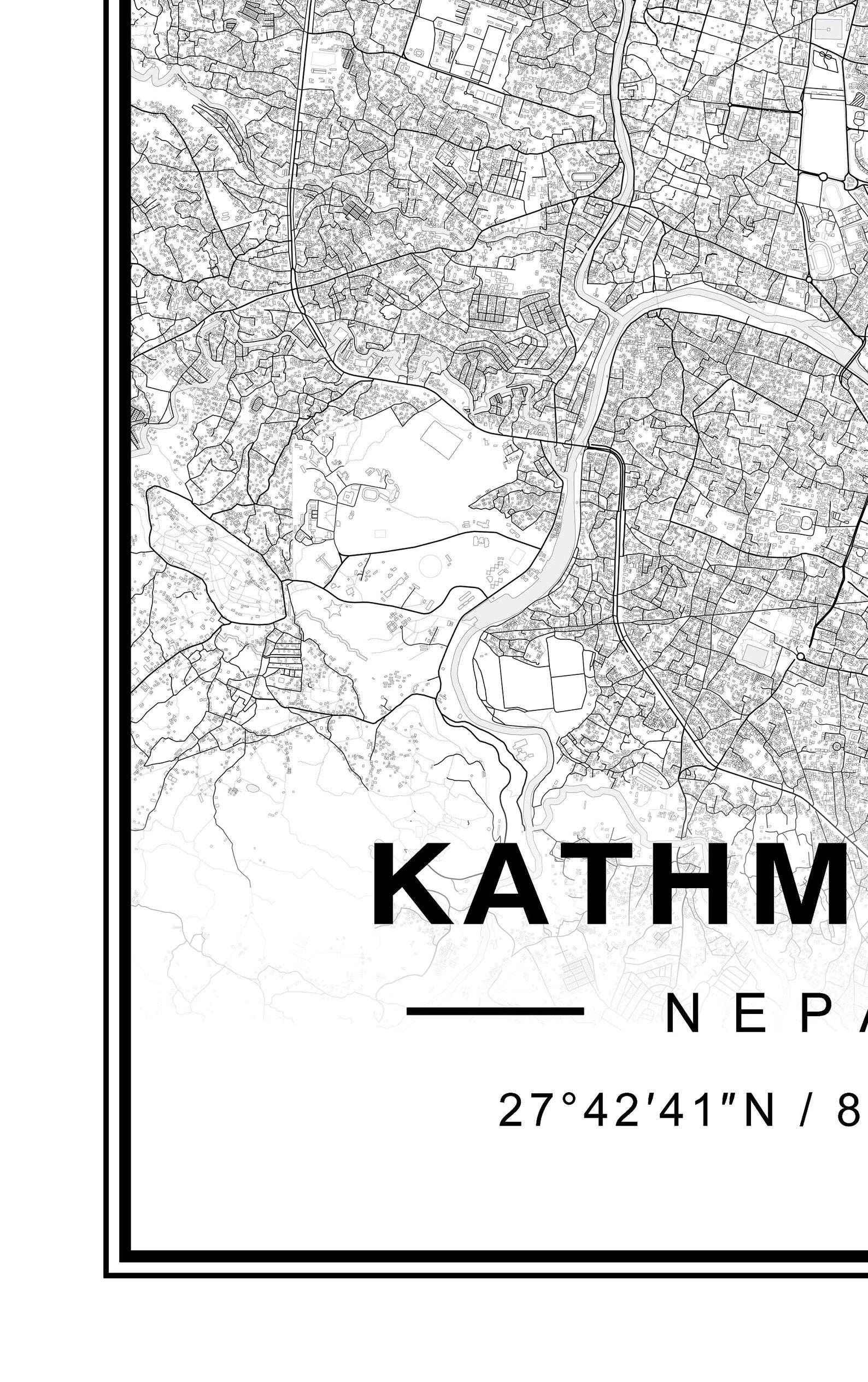 Kathmandu Nepal Map - Etsy