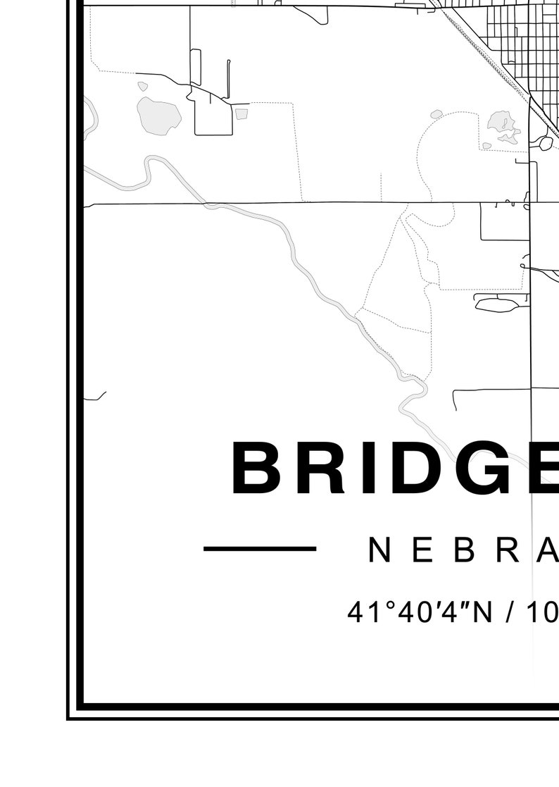 Bridgeport Nebraska Map Etsy