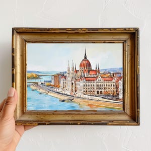 Budapest Parliament Watercolor Print, Hungarian Architecture Wall Art, River Danube Travel Poster, European Cityscape Gift