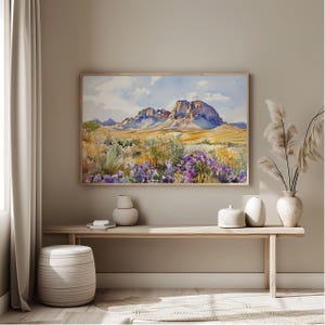 Big Bend National Park Texas Art Print Poster - Travel Watercolor Poster, Birthday Gift, Big Bend Texas Keepsake, Modern Wall Decor