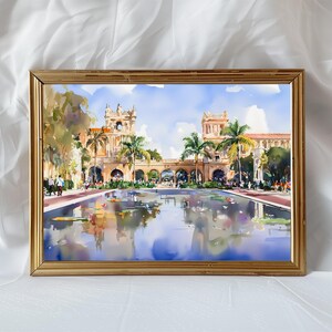 Balboa Park Watercolor Art Print, San Diego Wall Decor, Botanical Garden Poster, Palace of Fine Arts Painting, California Gift Idea image 3