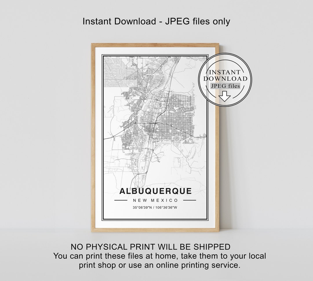 Albuquerque Map, Albuquerque Map Print, Albuquerque Print, Albuquerque