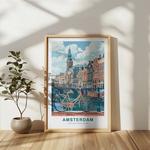 Amsterdam Printable Travel Poster - Digital Download, Netherlands Wall Art