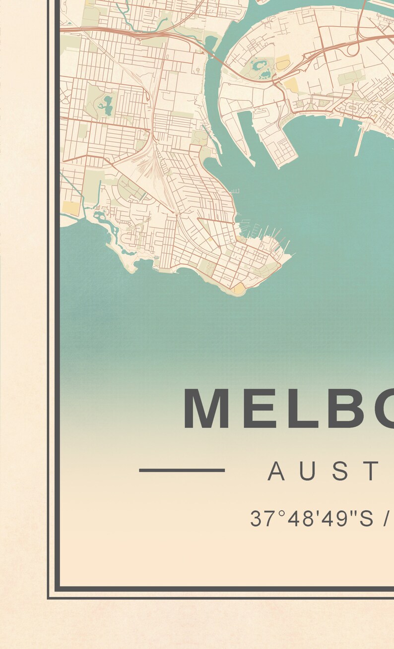 Vintage Melbourne Map Vintage Map Melbourne Map Melbourne Australia Melbourne Australia Map Vintage Melbourne
