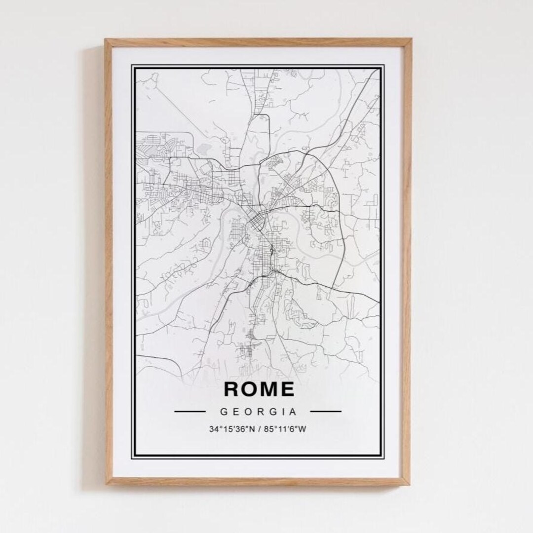 Rome Georgia Map Art Print – Travel Keepsake Wall Decor - Etsy