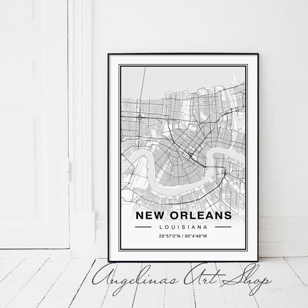 New Orleans map print