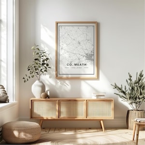 County Meath Irland Karte Kunstdruck Poster - Irland Reisegeschenk Andenken