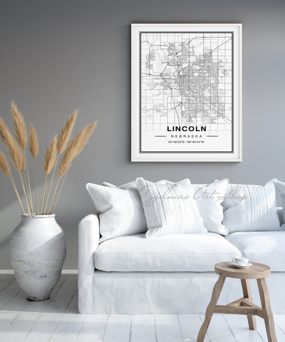 Lincoln Nebraska Map - Etsy