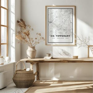 Comté de Tipperary Irlande carte Art Print Poster - Irlande voyage cadeau souvenir, comté de Tipperary imprimé Art mural