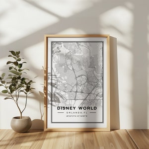 Disne wereldkaart print poster, interieur kunst aan de muur decor