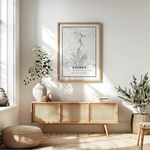Affiche impression carte Sydney Australie - Australie voyage cadeau souvenir, Sydney impression Art mural déco