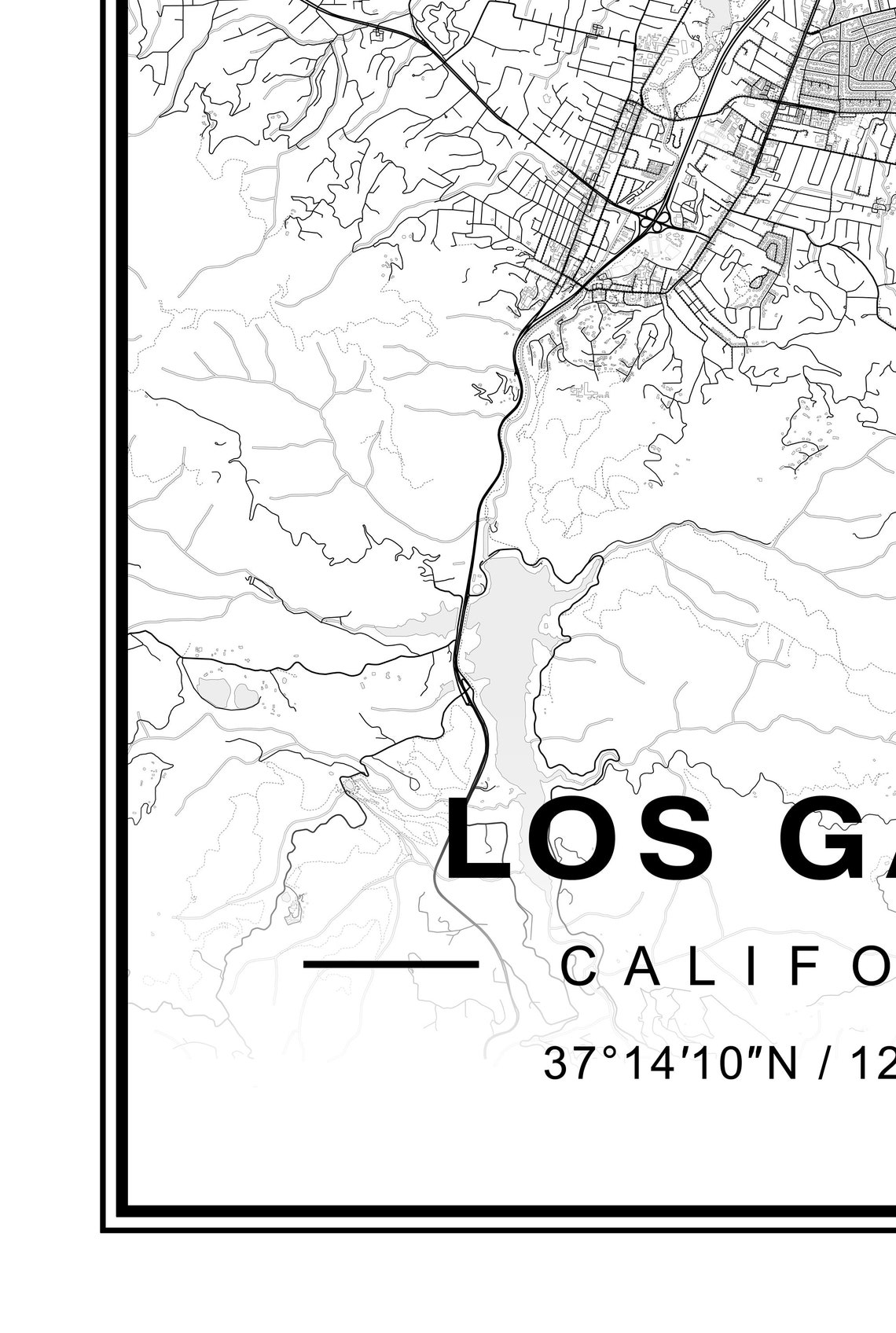 Los Gatos California Map Etsy