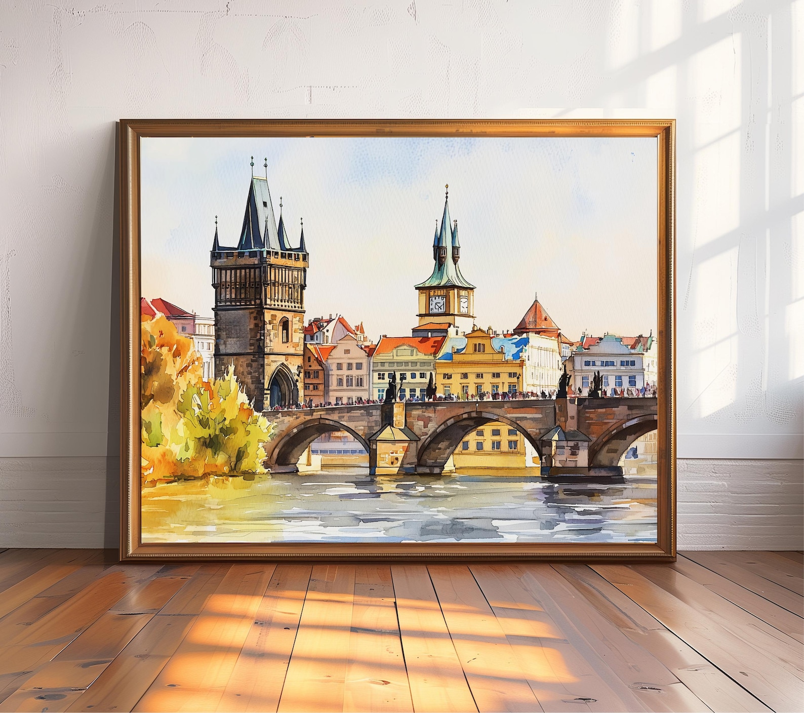 charles-bridge-prague-watercolor-art-print-historic-european-city-wall