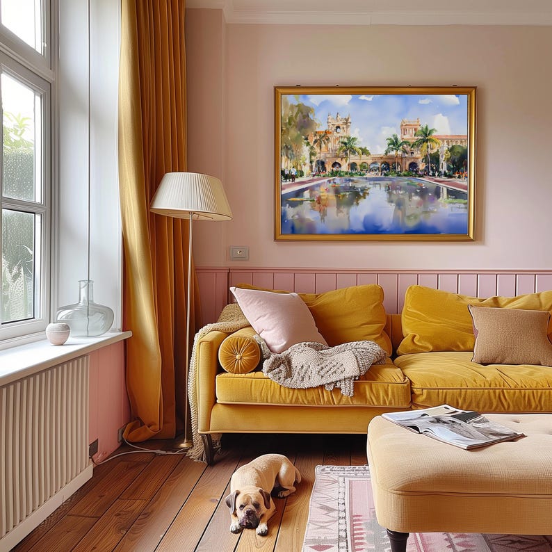 Balboa Park Watercolor Art Print, San Diego Wall Decor, Botanical Garden Poster, Palace of Fine Arts Painting, California Gift Idea image 5