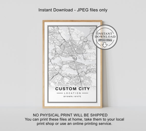 Custom Map Custom Map Print Custom Digital Map Digital Map - Etsy