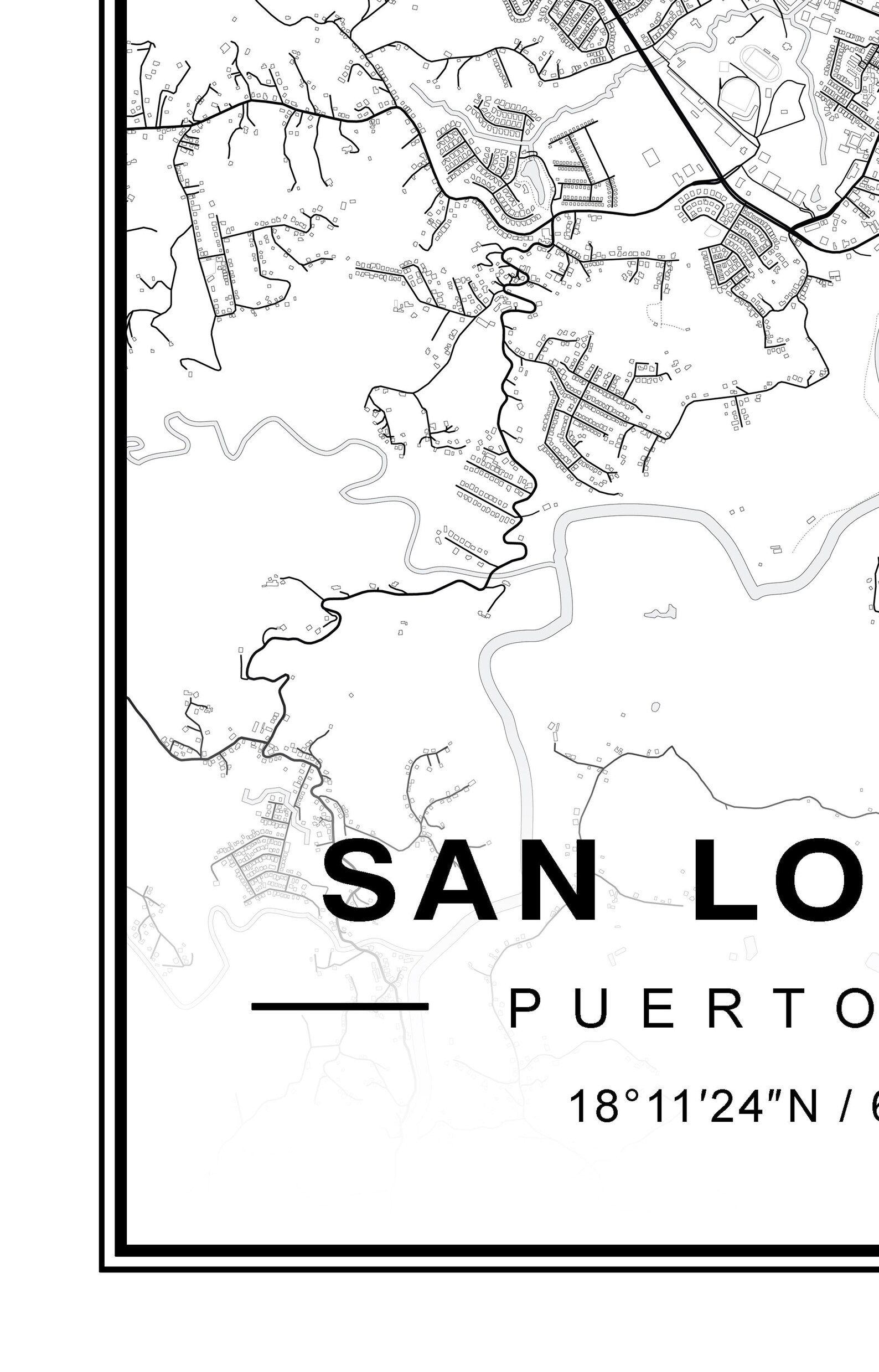 San Lorenzo Map San Lorenzo PR Map San Lorenzo Puerto Rico Etsy