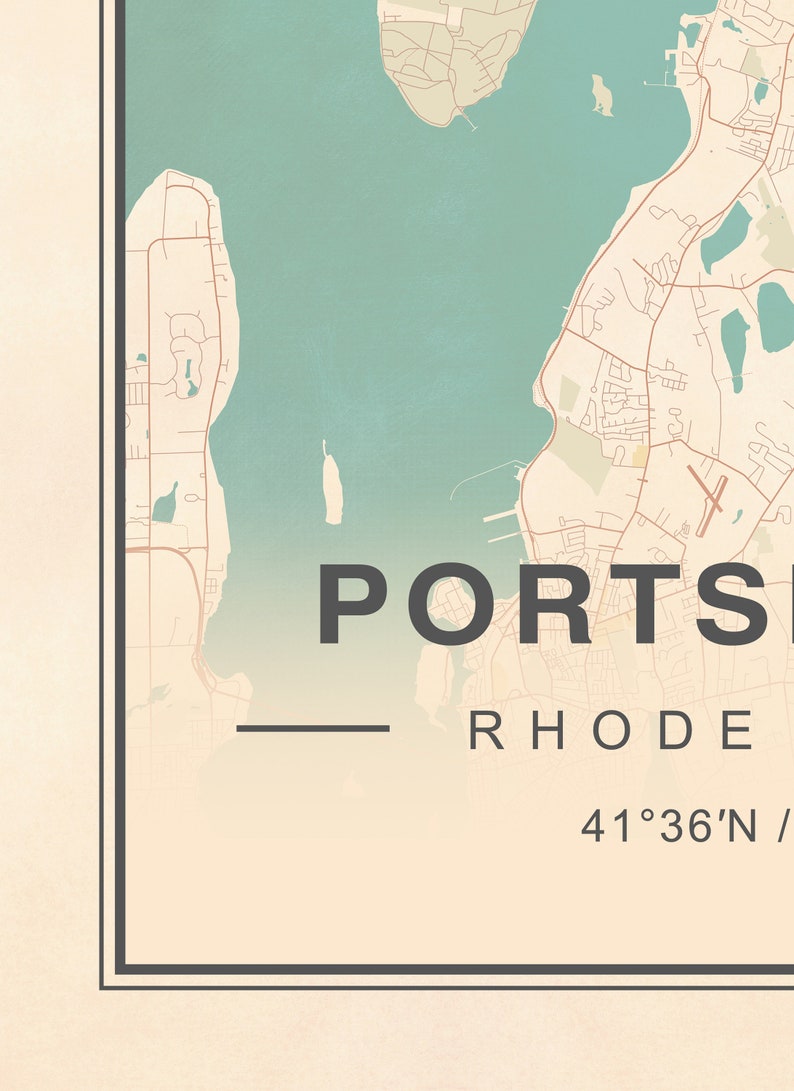 Portsmouth Rhode Island Portsmouth Map Vintage Map Vintage Portsmouth