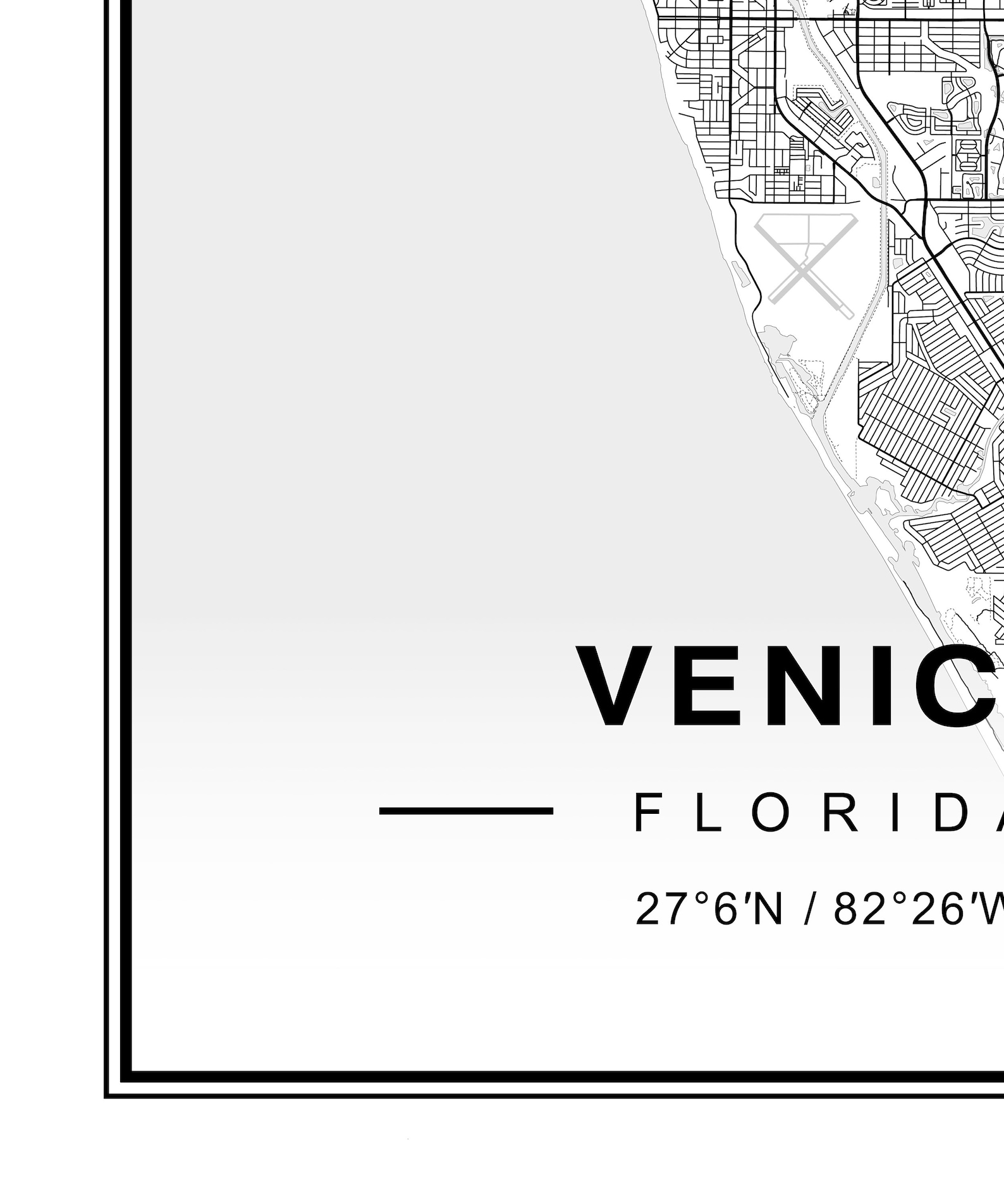 Venice Map Venice Florida Map Venice FL Map - Etsy