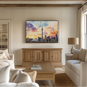 Toronto Skyline Watercolor Painting - Canada Travel Art Poster - Toronto Wall Art Print - Canada Home Decor - Toronto Artwork Gift image 8