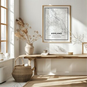 Ashland Kentucky Map Art Print Poster - Kentucky Travel Gift Keepsake, Ashland KY printed Wall Art Decor