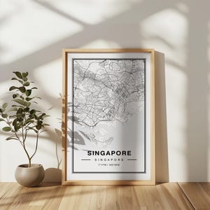 Singapur Reisekarte Kunstdruck Poster, personalisierte Reise Geschenkidee Dekor