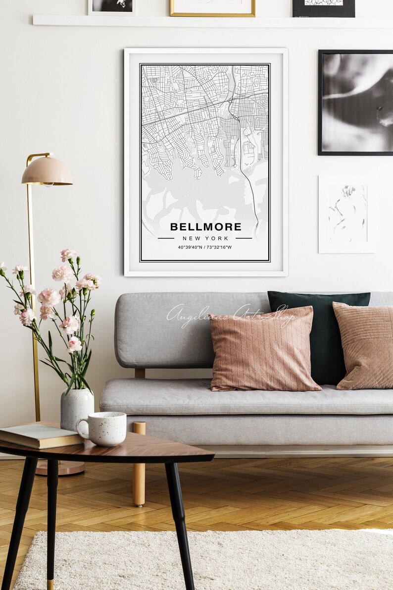 Bellmore New York Map Etsy
