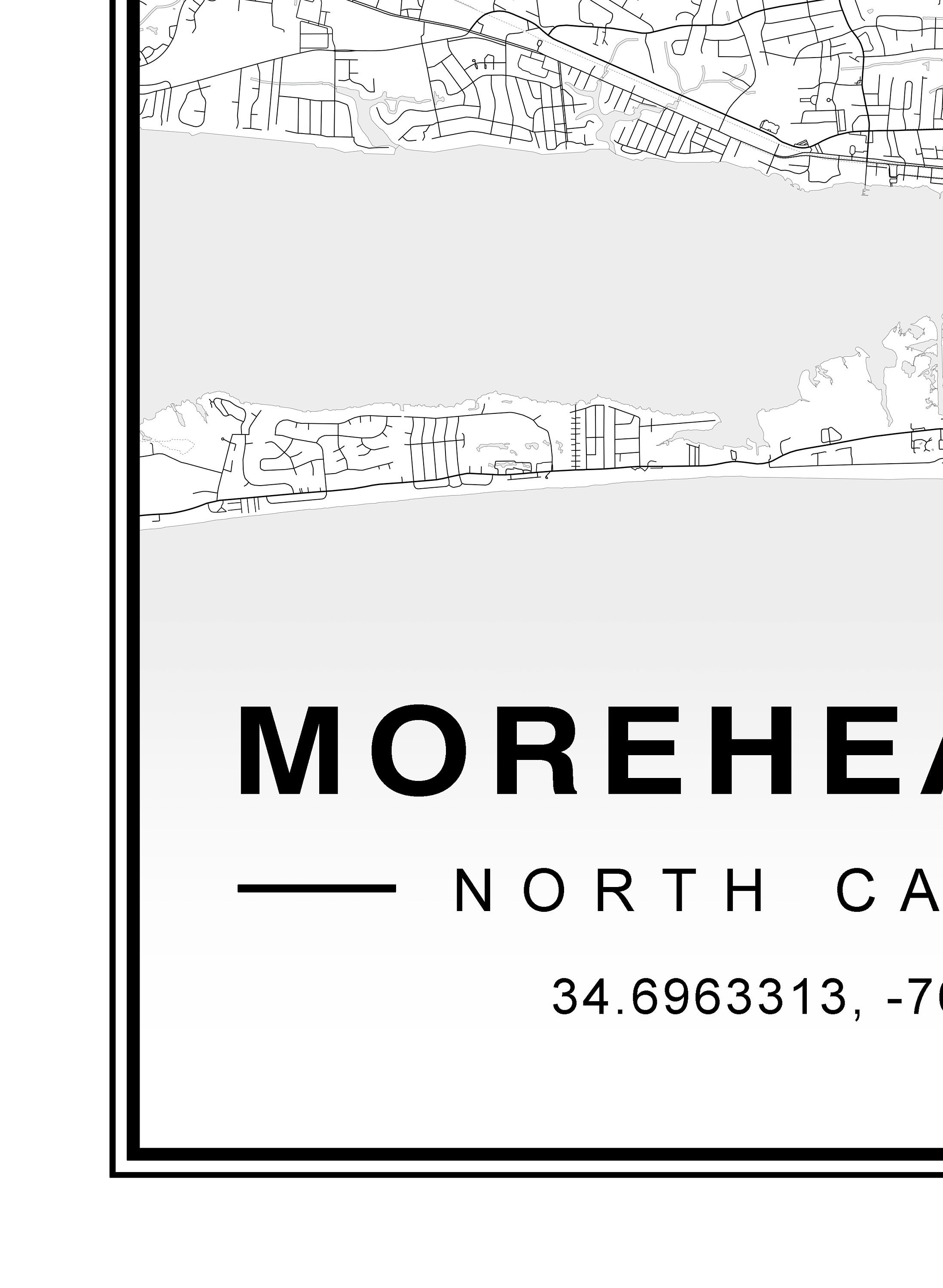 Morehead City North Carolina Map Etsy