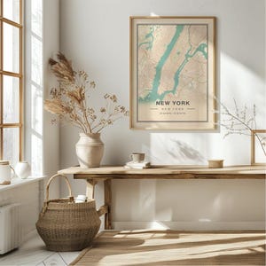 New York Vintage Karte Kunstdruck Poster - New York Reisegeschenk Andenken, New York gedruckte Wandkunst Dekor