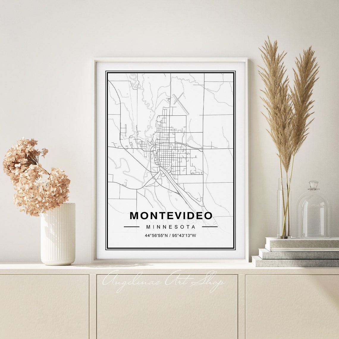 Montevideo Minnesota Map Etsy
