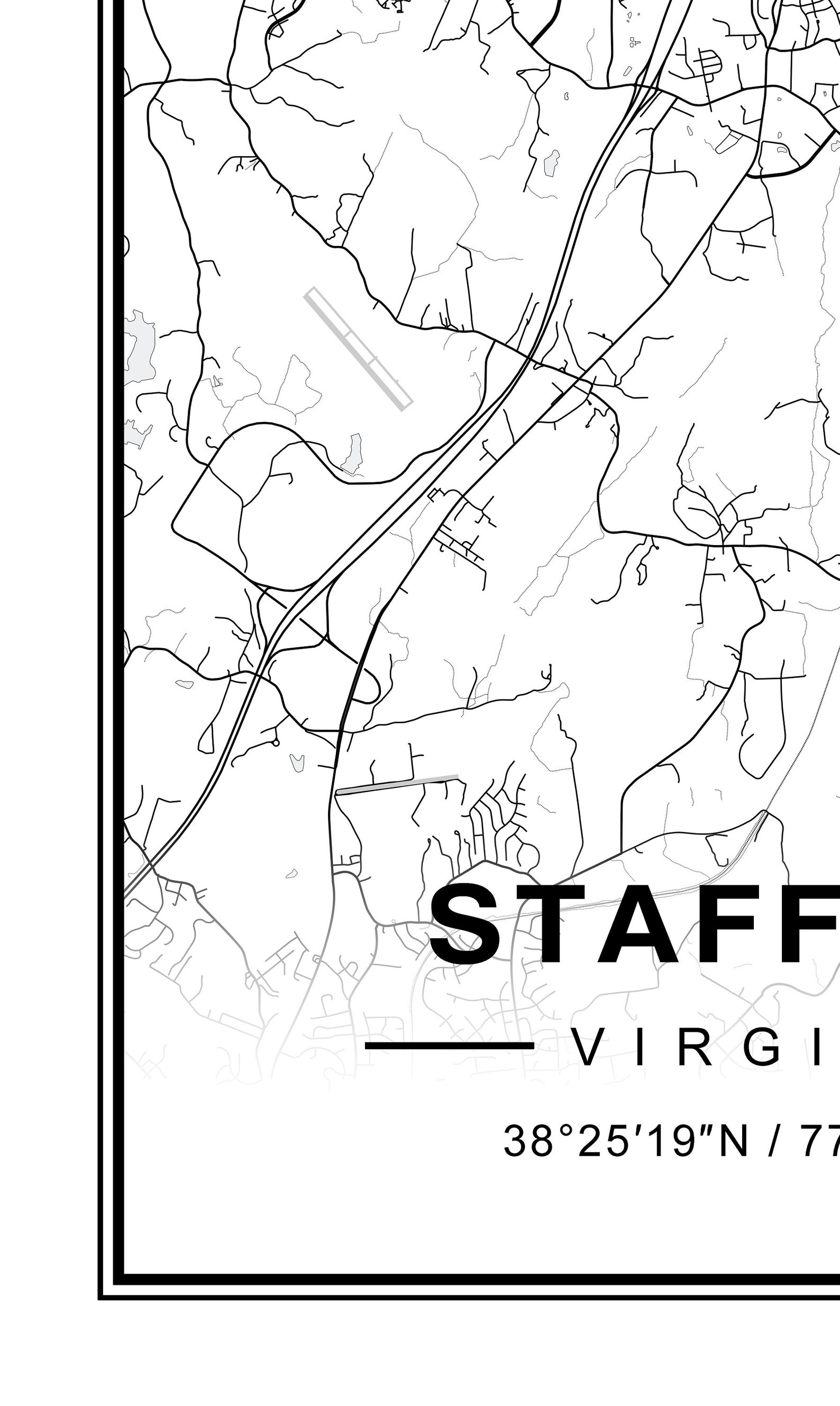 Stafford Map Stafford VA Map Stafford Virginia Map Etsy
