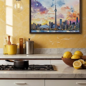 Toronto Skyline Watercolor Painting - Canada Travel Art Poster - Toronto Wall Art Print - Canada Home Decor - Toronto Artwork Gift image 10