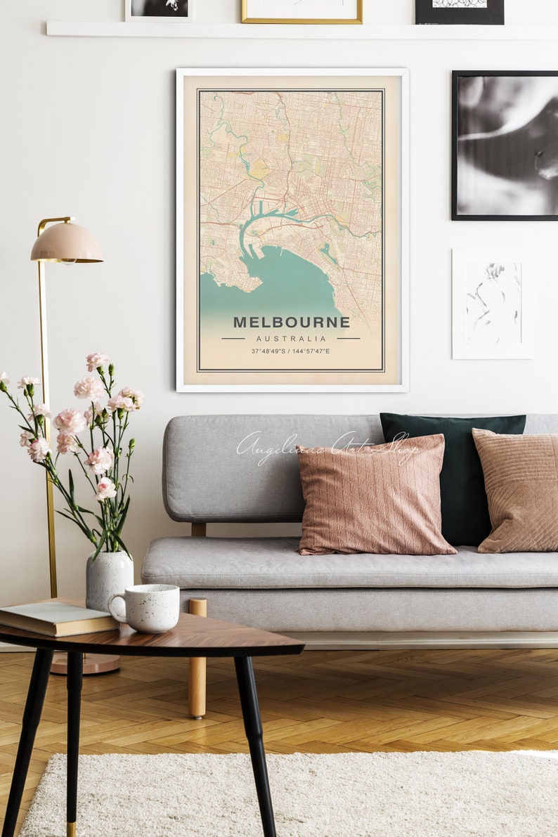 Vintage Melbourne Map Vintage Map Melbourne Map Melbourne Australia Melbourne Australia Map Vintage Melbourne