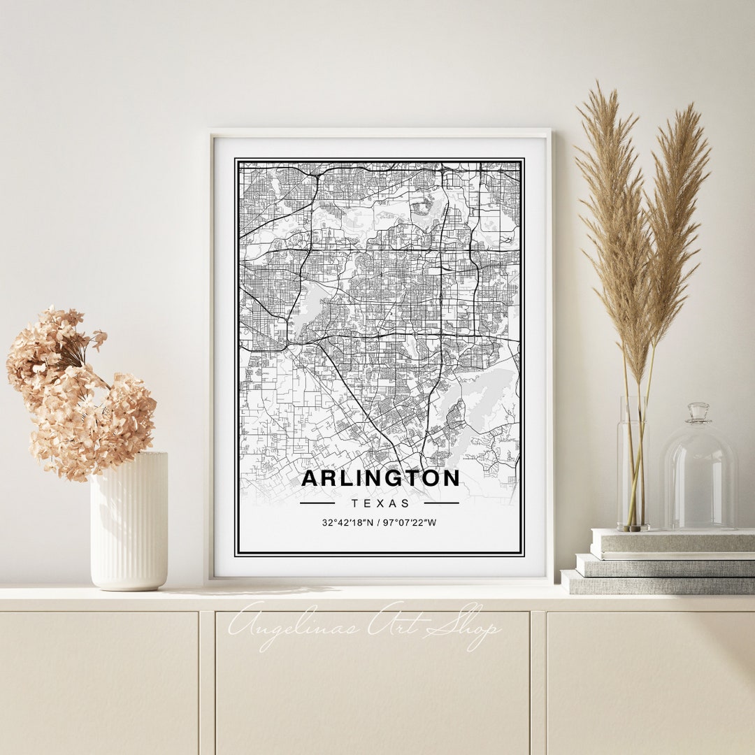 Arlington Map, Arlington Texas Map, Arlington TX Map - Etsy