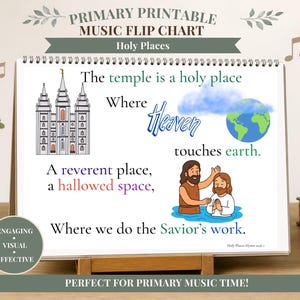 Holy Places Primary Singing Time Song LDS Primary Printable Visual Flip Chart Digital Download flip
