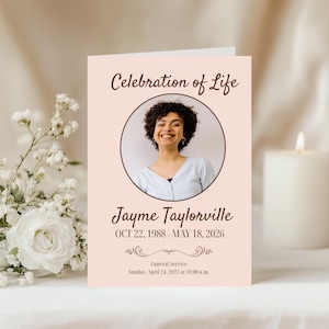 Neutral Funeral Program Template, Editable Canva Memorial Program, Versatile Celebration of Life Order of Service, Printable Obituary