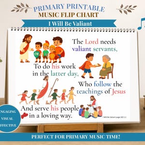 Sarò valoroso Canzone del tempo di canto della Primaria LDS Primaria Stampabile Grafico a ribalta visivo Download digitale