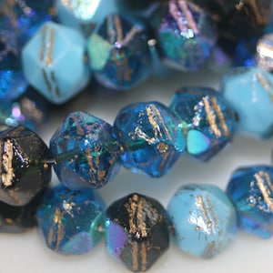 Czech Glass Beads, 10mm English Cut, 15 Beads