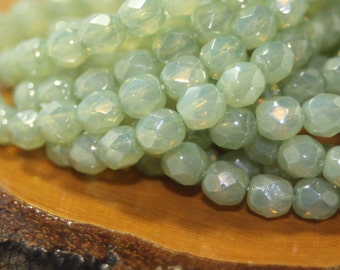 16 個 8 mm ファイアポリッシュ ラウンド チェコ ガラス ビーズ