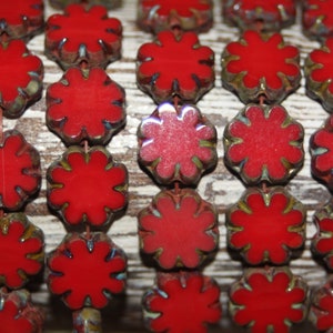 Czech Glass Beads, Cactus Flower Beads, 25 Beads image 3