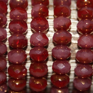 Czech Glass Beads, Rondelle 7x5mm, 25 Beads