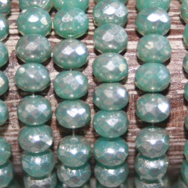 Czech Glass Beads, 7x5mm Rondelle,  25 Beads