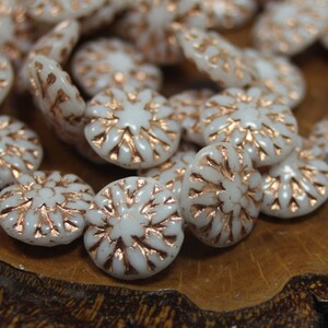 Czech Glass Beads, 14mm Dahlia Flower, 10 Beads