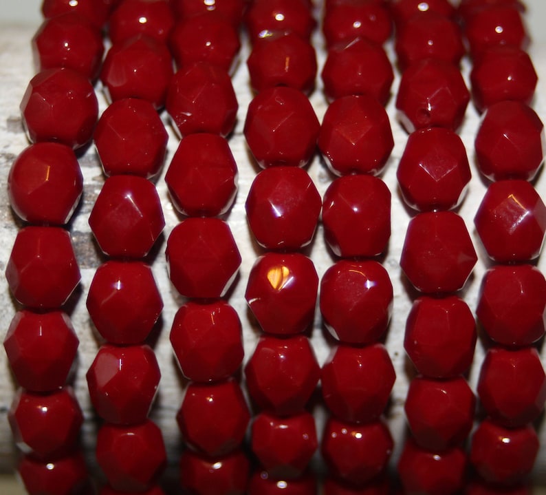 6mm Firepolish Czech Glass Beads Faceted Round