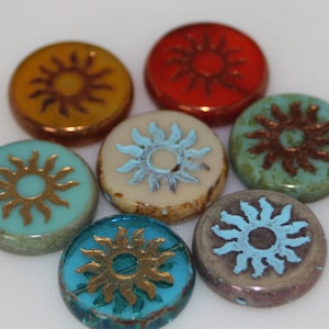 Czech Glass Beads, 22mm Coin Shape, 1 Bead