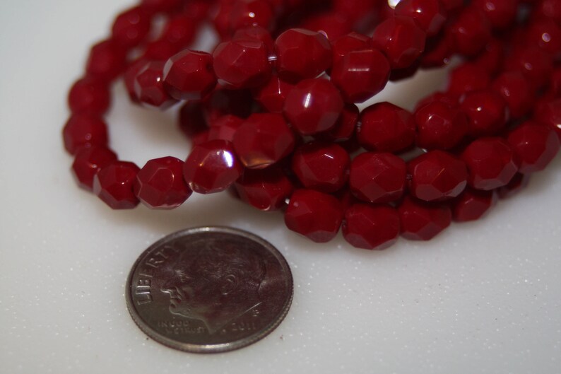 6mm Firepolish Czech Glass Beads Faceted Round