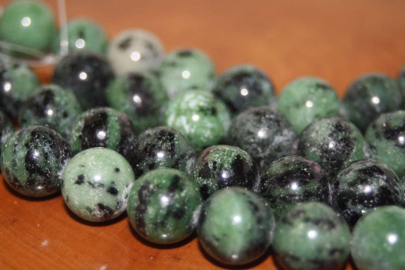 Ruby Zoisite Beads, 12mm Round, 8 inch image 2