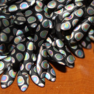 Czech Glass Beads, 15x5mm Peacock Daggers, 25 Beads