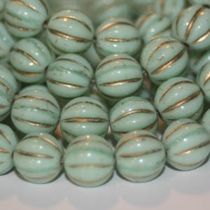 Melon Beads, 8mm Melon Beads, Czech Glass Beads